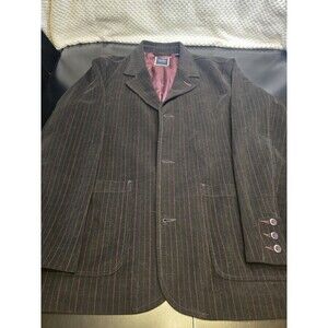 Indigo Palms Denim Co Men's XL Pinstripe Blazer Cotton Coat Fabric Made in Italy